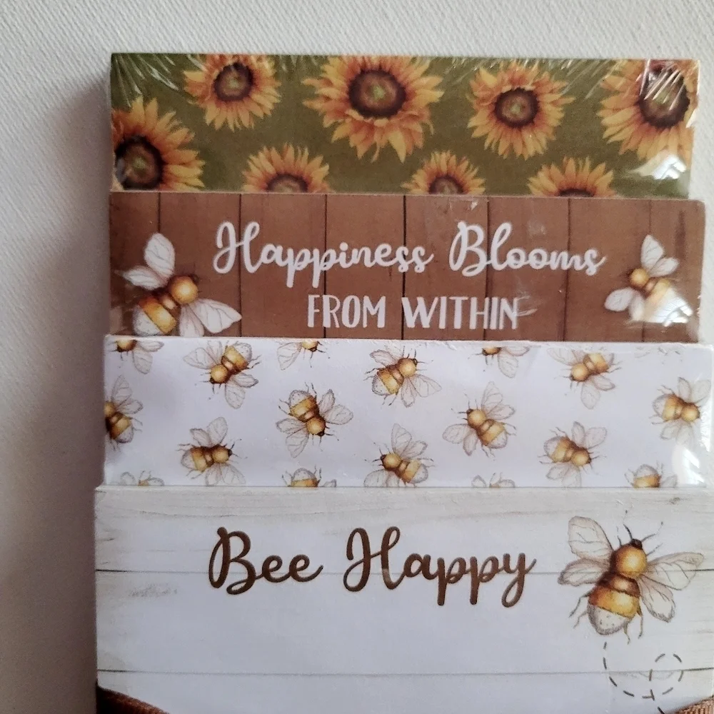4 Pack Notepad Set Bees and Sunflowers